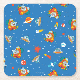 Dessous-de-verre Carré En Papier Dr Seuss   Chat dans le Motif spatial Casquette