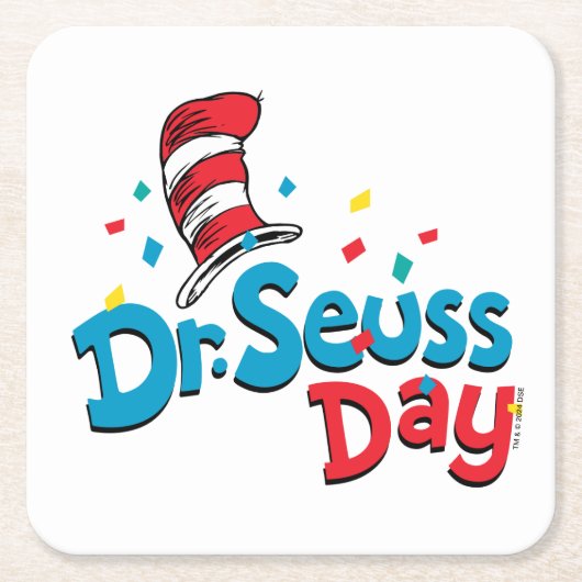 Dessous-de-verre Carré En Papier Dr Seuss Day | Confetti (Devant)