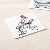 Dessous-de-verre Carré En Papier Dr Seuss | Grille | Chat malicieux dans le Casquet (Incliné)