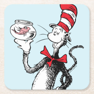 Dessous-de-verre Carré En Papier Dr. Seuss Le Chat Chapeauté & Krinklebine