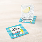 Dessous-de-verre Carré En Papier Dr Seuss | Un poisson - Baby shower garçon (En situation)