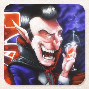 Dessous-de-verre Carré En Papier Dracula boit le sang