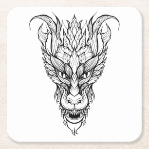 Dessous-de-verre Carré En Papier Dragon feuille