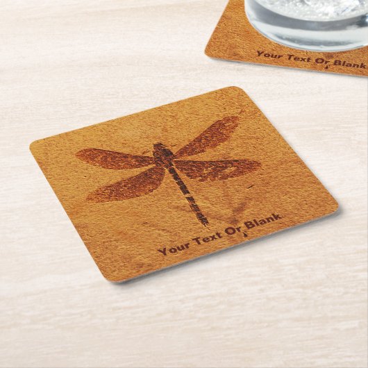 Dessous-de-verre Carré En Papier Dragonfly fossile (Incliné)
