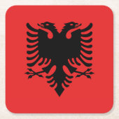 Dessous-de-verre Carré En Papier Drapeau albanais (Devant)