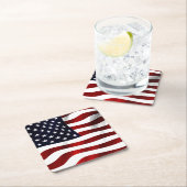 Dessous-de-verre Carré En Papier Drapeau américain (En situation)
