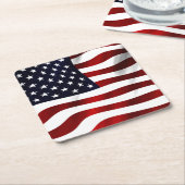 Dessous-de-verre Carré En Papier Drapeau américain (Incliné)