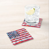 Dessous-de-verre Carré En Papier Drapeau américain (En situation)