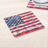 Dessous-de-verre Carré En Papier Drapeau américain (Incliné)