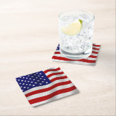 Dessous-de-verre Carré En Papier Drapeau américain (En situation)