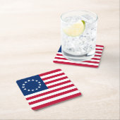 Dessous-de-verre Carré En Papier Drapeau américain Betsy Ross (En situation)