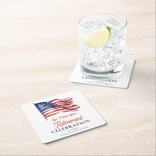 Dessous-de-verre Carré En Papier Drapeau américain moderne 4 juillet retraite de l'