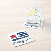 Dessous-de-verre Carré En Papier Drapeau américain Paintstrokes (En situation)