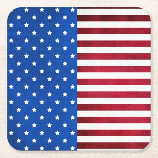 Dessous-de-verre Carré En Papier Drapeau américain par Shirley Taylor (Devant)