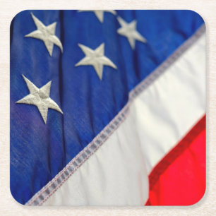 Dessous-de-verre Carré En Papier Drapeau américain Rouge Blanc bleu