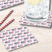 Dessous-de-verre Carré En Papier Drapeau américain Rouge Bleu Patriotique