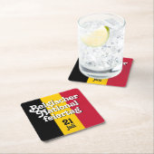 Dessous-de-verre Carré En Papier Drapeau belge allemand Belgischer (En situation)