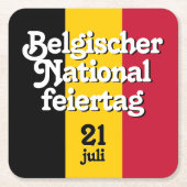 Dessous-de-verre Carré En Papier Drapeau belge allemand Belgischer (Devant)