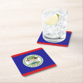 Dessous-de-verre Carré En Papier Drapeau bélizien (En situation)