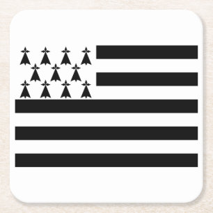 Dessous-de-verre Carré En Papier Drapeau breton patriotique carré en papier Coaster