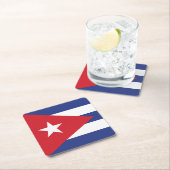 Dessous-de-verre Carré En Papier Drapeau Cuba (En situation)