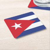 Dessous-de-verre Carré En Papier Drapeau Cuba (Incliné)