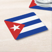 Dessous-de-verre Carré En Papier Drapeau Cuba (Incliné)