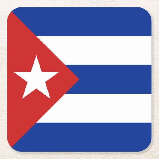 Dessous-de-verre Carré En Papier Drapeau Cuba (Devant)