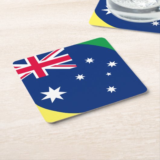 DESSOUS-DE-VERRE CARRÉ EN PAPIER DRAPEAU D'AUSTRALIE (Incliné)