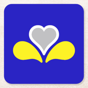 Dessous-de-verre Carré En Papier Drapeau de Bruxelles, Belgique Dessous de verre Ca