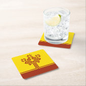 Dessous-de-verre Carré En Papier Drapeau de Chuvashia (En situation)