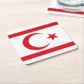 Dessous-de-verre Carré En Papier Drapeau de Chypre du Nord (Incliné)