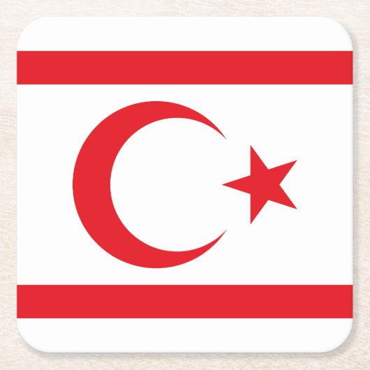 Dessous-de-verre Carré En Papier Drapeau de Chypre du Nord (Devant)