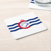 Dessous-de-verre Carré En Papier Drapeau de Cincinnati, Dessous de verre de papier  (Incliné)