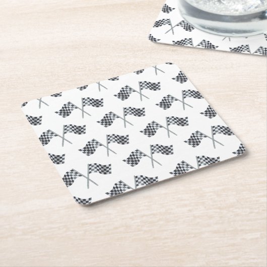 Dessous-de-verre Carré En Papier Drapeau de course Baby shower Napkin (Incliné)