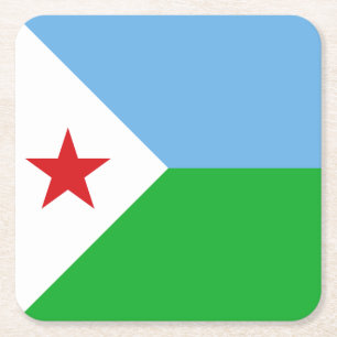 Dessous-de-verre Carré En Papier Drapeau de Djibouti