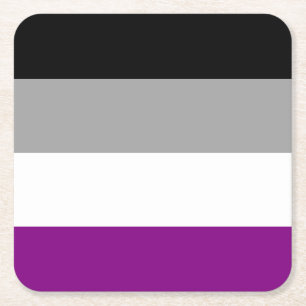 Dessous-de-verre Carré En Papier Drapeau de fierté asexué LGBTQ