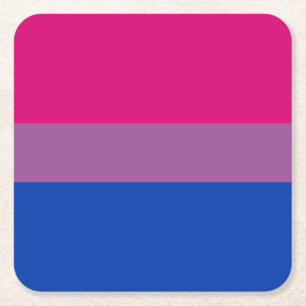 Dessous-de-verre Carré En Papier Drapeau de fierté bisexuel