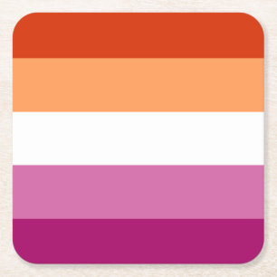 Dessous-de-verre Carré En Papier Drapeau de fierté lesbienne LGBTQ