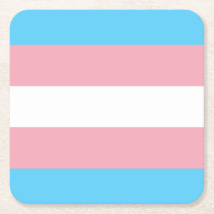 Dessous-de-verre Carré En Papier Drapeau de fierté transgenre - Arc-en-ciel LGBT
