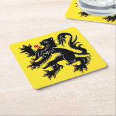 Dessous-de-verre Carré En Papier Drapeau de Flandre (Incliné)