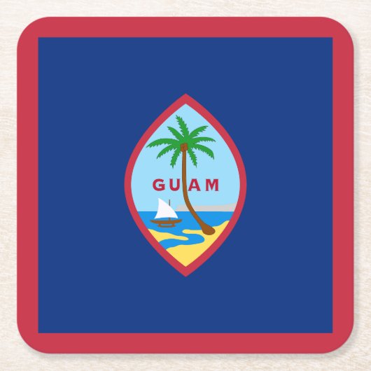 Dessous-de-verre Carré En Papier Drapeau de Guam (Devant)