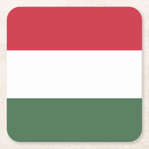 Dessous-de-verre Carré En Papier Drapeau de Hongrie patriotique