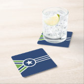 Dessous-de-verre Carré En Papier Drapeau de Jackson, Tennessee (En situation)