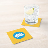 Dessous-de-verre Carré En Papier Drapeau de Kalmoukie (En situation)