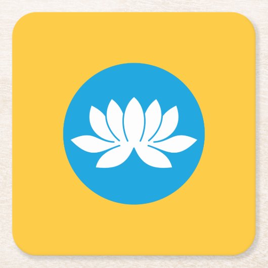 Dessous-de-verre Carré En Papier Drapeau de Kalmoukie (Devant)