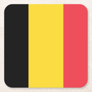 Dessous-de-verre Carré En Papier Drapeau de la Belgique