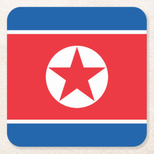 Dessous-de-verre Carré En Papier Drapeau de la Corée du Nord
