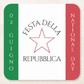Dessous-de-verre Carré En Papier Drapeau de la Festa della Repubblica (Devant)