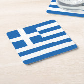 Dessous-de-verre Carré En Papier Drapeau de la Grèce (Incliné)